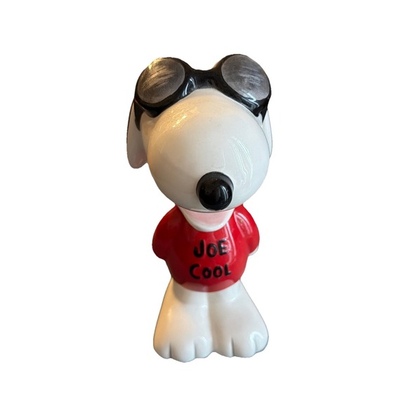 Peanuts Snoopy Ceramic Piggy Bank Joe Cool 9.5"  18215 Stopper Red Barron Shades - Picture 2 of 5